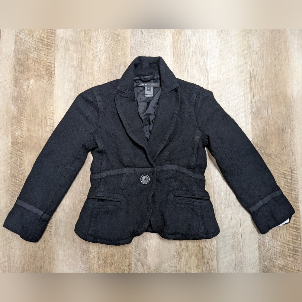 Marc Jacobs Black Wool Blend Blazer Jacket
